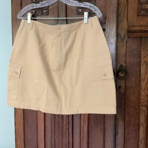 classic khaki jean skirt